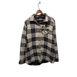 Burton Grace button up shirt long sleeve flannel and in black gray pink plaid
